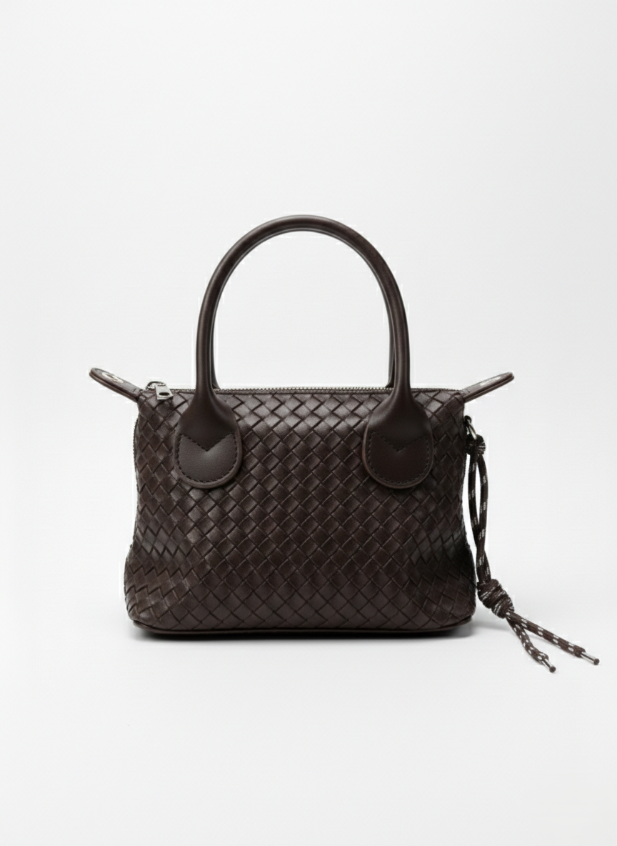 Charmlı Örgü Desenli Omuz Ve El Çantası