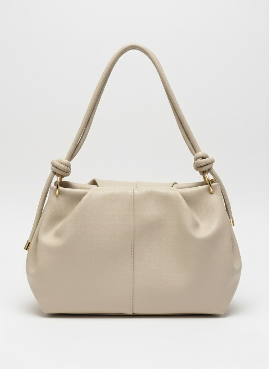 Düğümlü Askı Detaylı Yumuşak Deri Omuz Çantası
