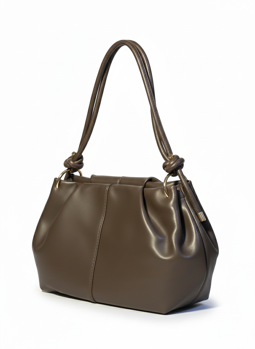 Düğümlü Askı Detaylı Yumuşak Deri Omuz Çantası