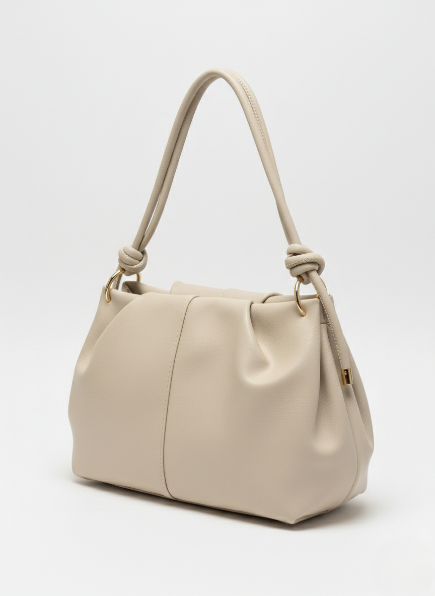 Düğümlü Askı Detaylı Yumuşak Deri Omuz Çantası