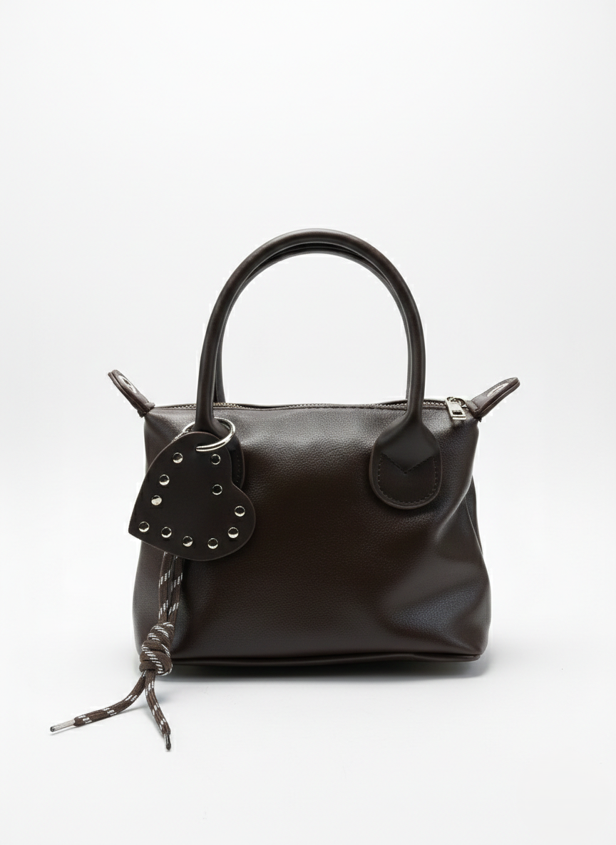 Charmlı Deri Omuz Ve El Çantası