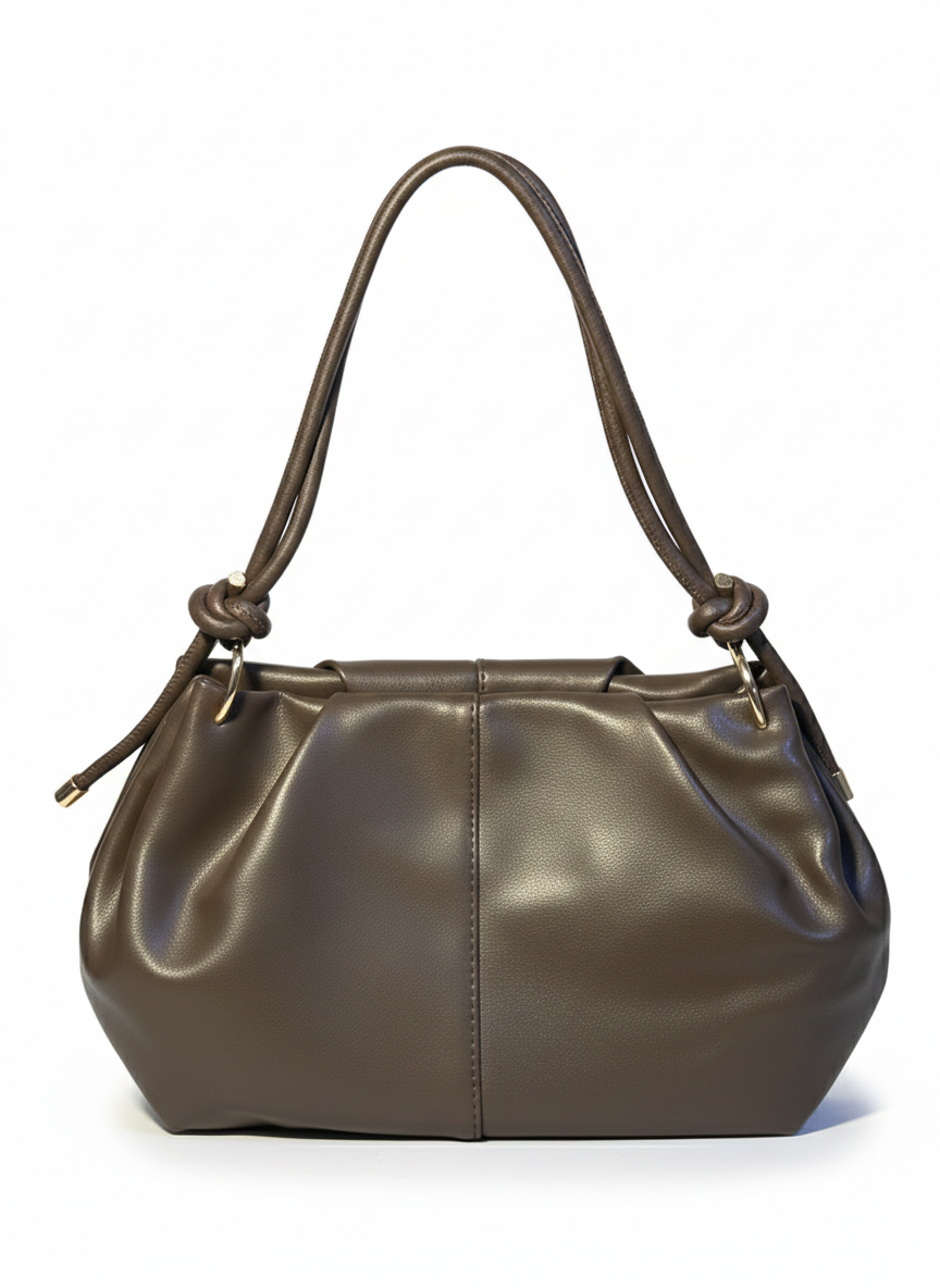 Düğümlü Askı Detaylı Yumuşak Deri Omuz Çantası
